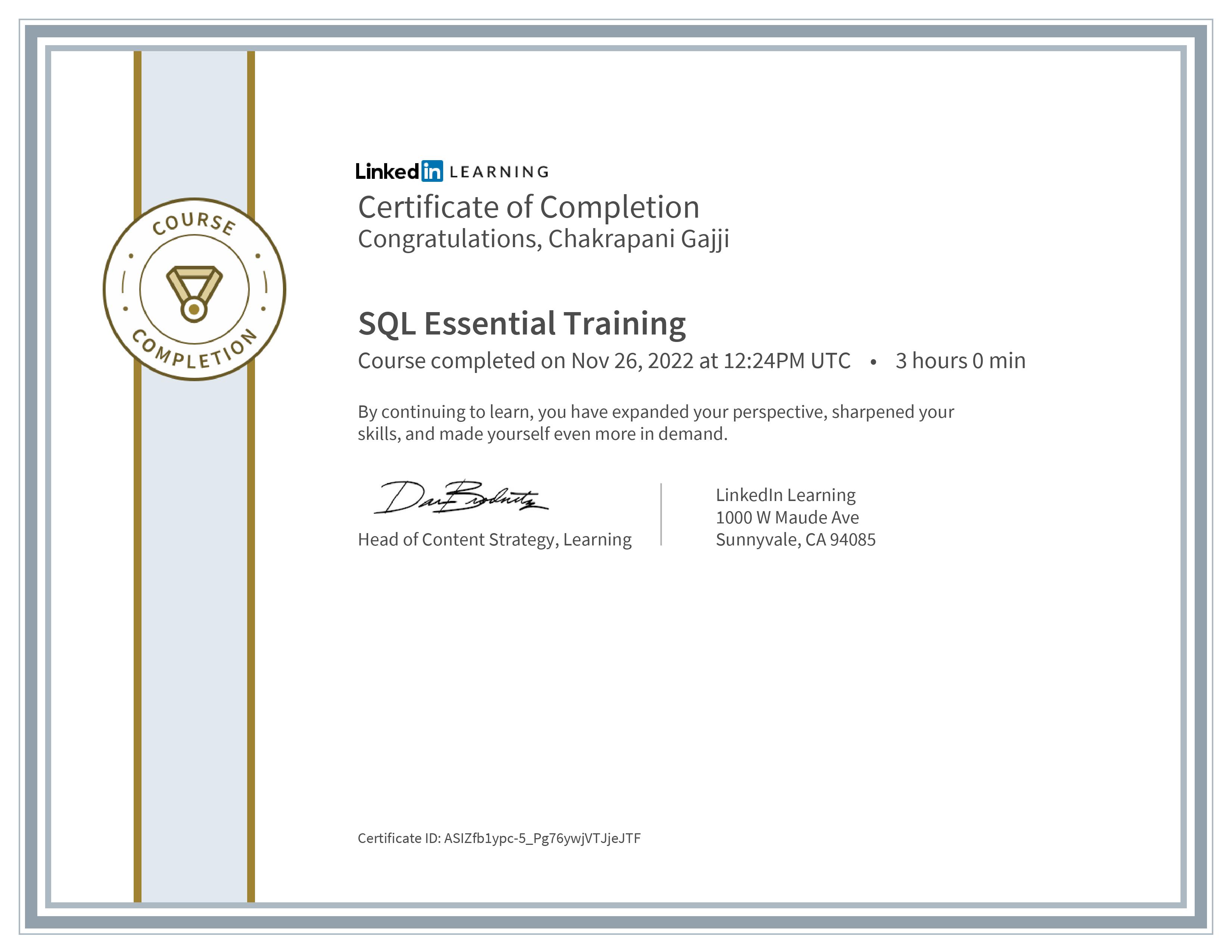 SQL Certificate